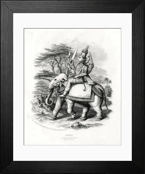 Framed Print : Indra, the Hindu god of light, 19th century Framed Print : Indra, the Hindu god of light, 19th century