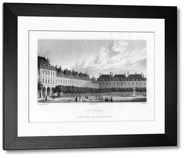 Framed Print : Place Royal, Paris, 1830. Artist: MJ Starling Framed Print : Place Royal, Paris, 1830. Artist: MJ Starling