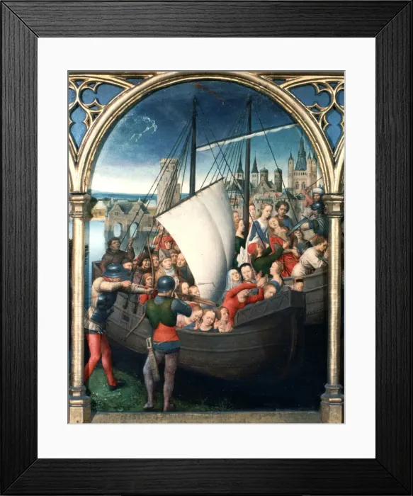 Framed Print : St Ursula Shrine, Martyrdom, 1489. Artist: Hans Memling Framed Print : St Ursula Shrine, Martyrdom, 1489. Artist: Hans Memling