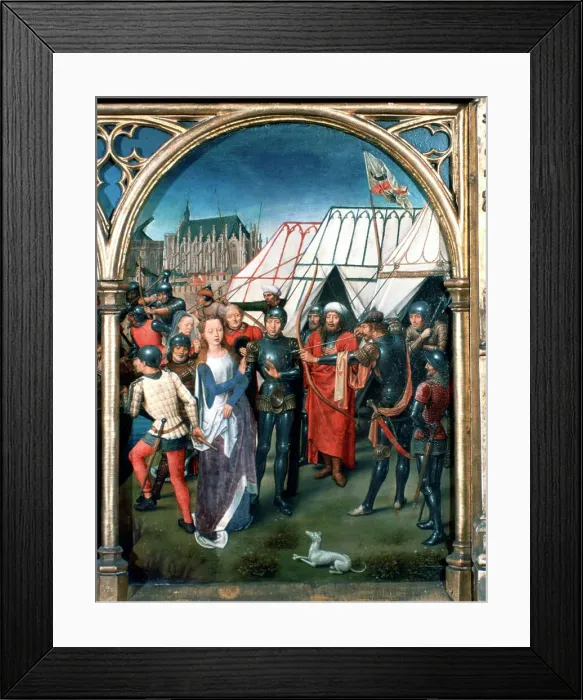Framed Print : St Ursula Shrine, Martyrdom at Cologne, 1489. Artist: Hans Memling Framed Print : St Ursula Shrine, Martyrdom at Cologne, 1489. Artist: Hans Memling