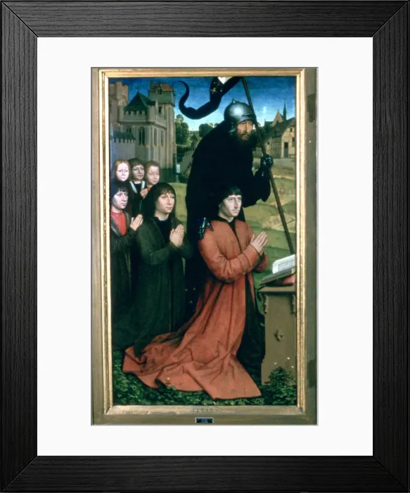 Framed Print : Triptych of the Family Moreel, Detail, 1484. Artist: Hans Memling Framed Print : Triptych of the Family Moreel, Detail, 1484. Artist: Hans Memling