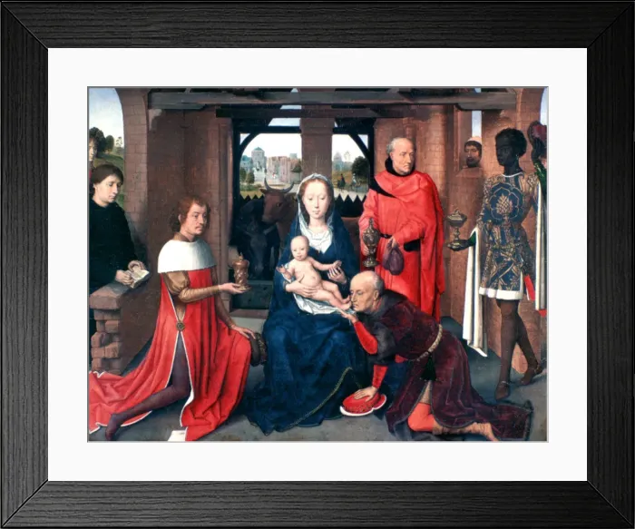 Framed Print : Adoration of the Magi, Triptych, Central Panel, c1453-1494. Artist: Hans Memling Framed Print : Adoration of the Magi, Triptych, Central Panel, c1453-1494. Artist: Hans Memling