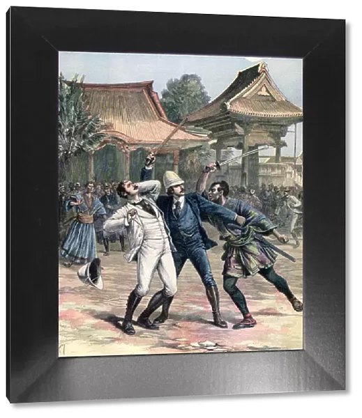 Failed assassination of Tsarevich Nicholas of Russia, Otsu, Japan, 1891. Artist: Henri Meyer
