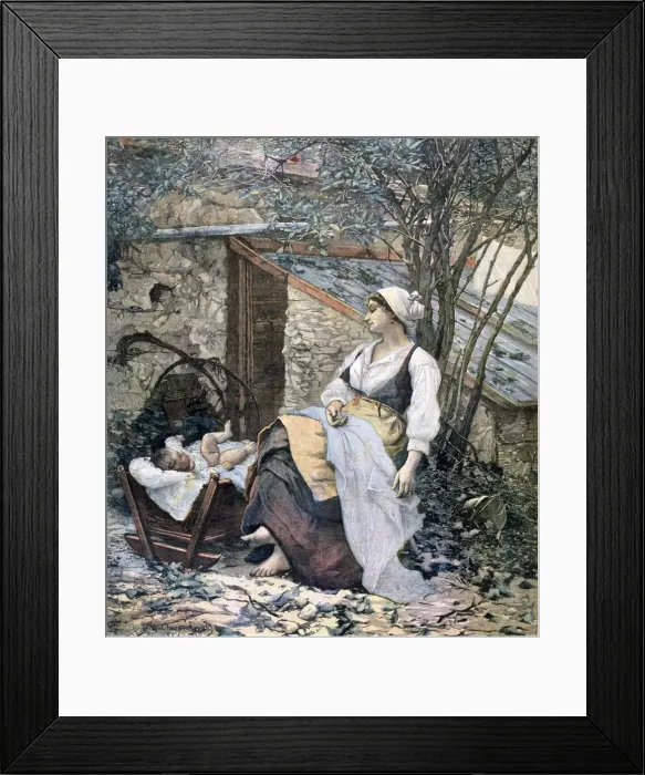 Framed Print : Young Mother, 1891. Artist: Henri Meyer Framed Print : Young Mother, 1891. Artist: Henri Meyer