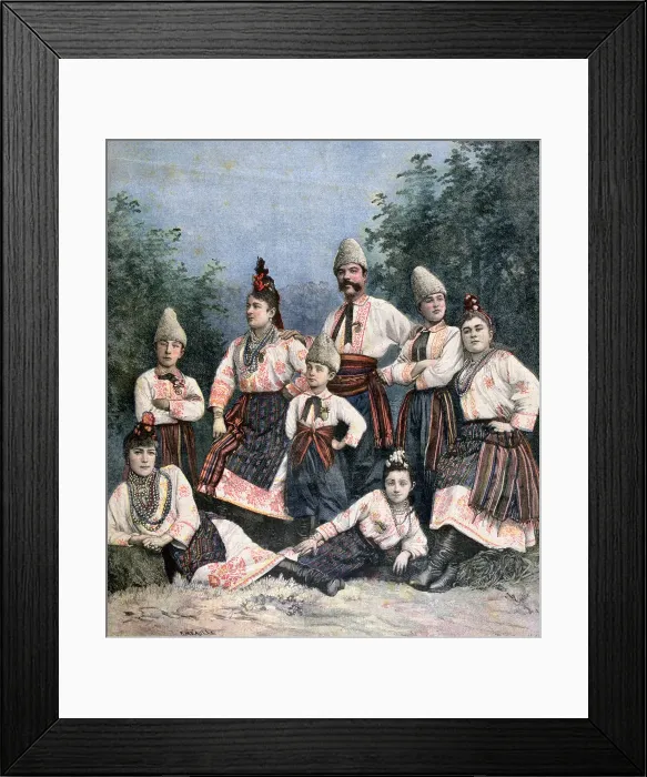 Framed Print : Russian singers, 1891. Artist: Henri Meyer Framed Print : Russian singers, 1891. Artist: Henri Meyer