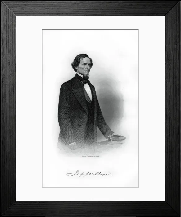 Framed Print : Jefferson Davis, statesman and advocate for American slavery, 1862-1867 Framed Print : Jefferson Davis, statesman and advocate for American slavery, 1862-1867