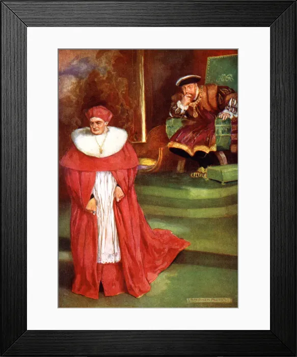 Framed Print : Wolseys interview with King Henry VIII, (1909). Artist: Stephen Reid Framed Print : Wolseys interview with King Henry VIII, (1909). Artist: Stephen Reid