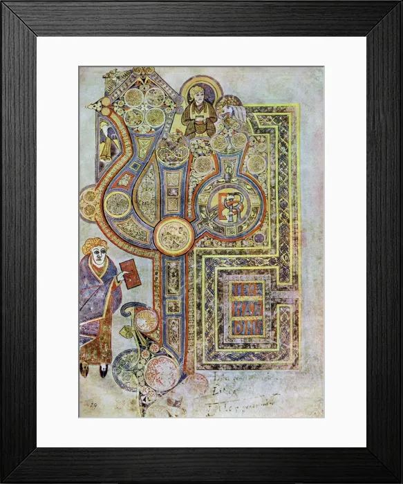 Framed Print : The Opening Words of St Matthews Gospel, 800 AD, (20th century) Framed Print : The Opening Words of St Matthews Gospel, 800 AD, (20th century)