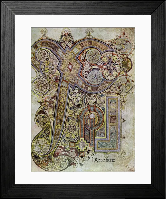 Framed Print : The Monogram Page, 800 AD, (20th century) Framed Print : The Monogram Page, 800 AD, (20th century)