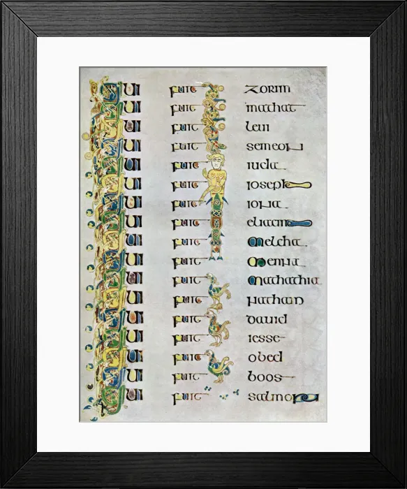 Framed Print : The Genealogy of Christ, 800 AD, (20th century) Framed Print : The Genealogy of Christ, 800 AD, (20th century)