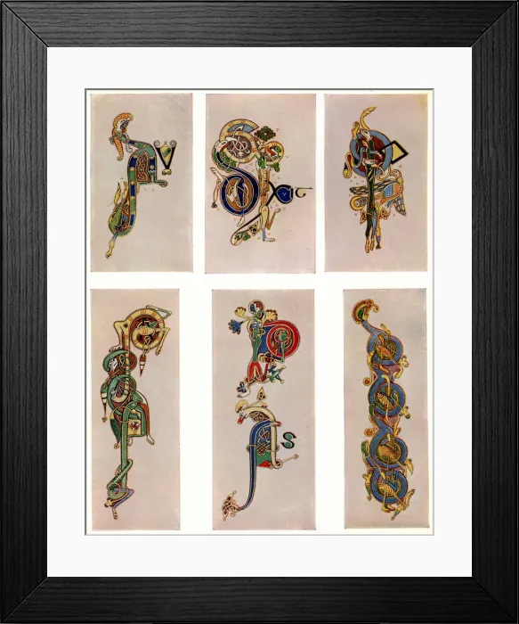 Framed Print : Compound letters, 800 AD, (20th century) Framed Print : Compound letters, 800 AD, (20th century)