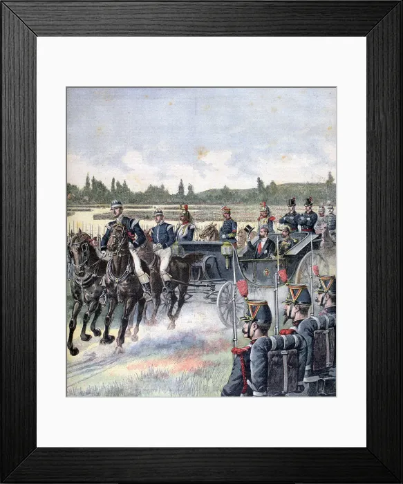 Framed Print : Arrival of the president of the republic, military review, 14th July 1891. Artist: Henri Meyer Framed Print : Arrival of the president of the republic, military review, 14th July 1891. Artist: Henri Meyer