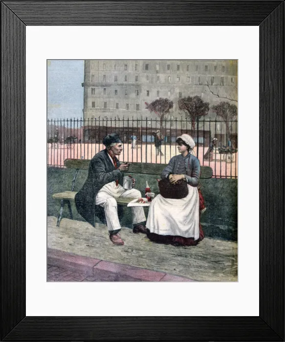 Framed Print : The Workers Lunch, 1891. Artist: Henri Meyer Framed Print : The Workers Lunch, 1891. Artist: Henri Meyer