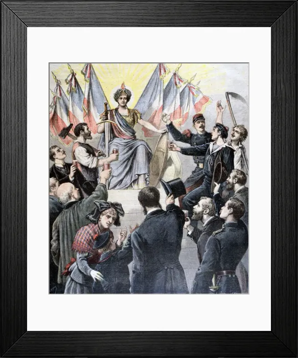 Framed Print : Happy New Year France!, 1891. Artist: Henri Meyer Framed Print : Happy New Year France!, 1891. Artist: Henri Meyer