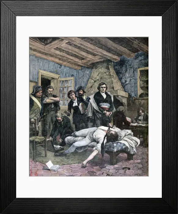 Framed Print : The Death of Charles Pichegru, 1891. Artist: Henri Meyer Framed Print : The Death of Charles Pichegru, 1891. Artist: Henri Meyer