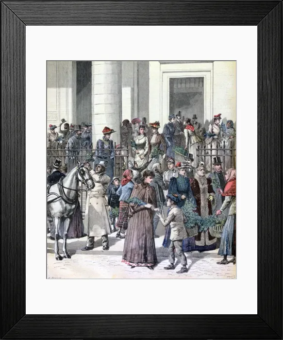 Framed Print : Palm Sunday, Holy Week, Paris, 1891. Artist: Henri Meyer
