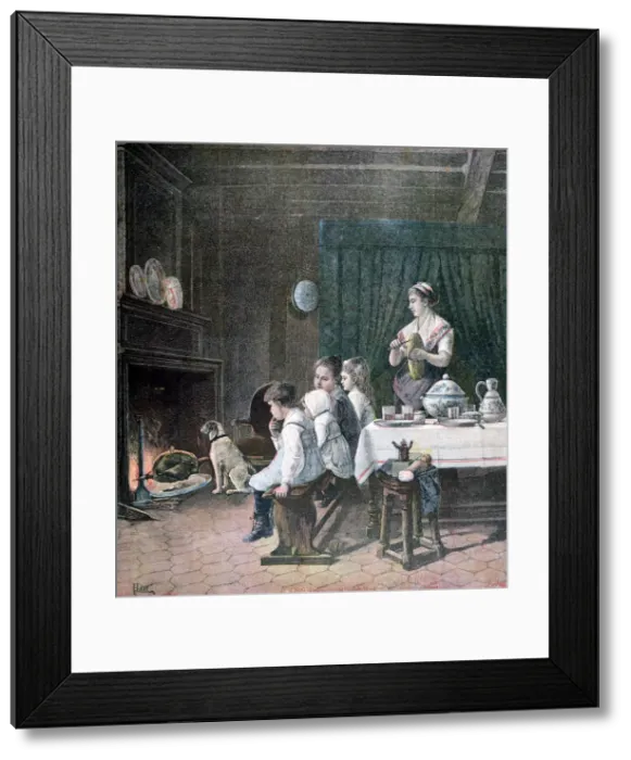Framed Print : Waiting, 1890. Artist: F Meaulle Framed Print : Waiting, 1890. Artist: F Meaulle