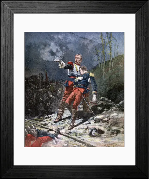 Framed Print : Face the Enemy, 1884, (1890). Artist: F Meaulle Framed Print : Face the Enemy, 1884, (1890). Artist: F Meaulle