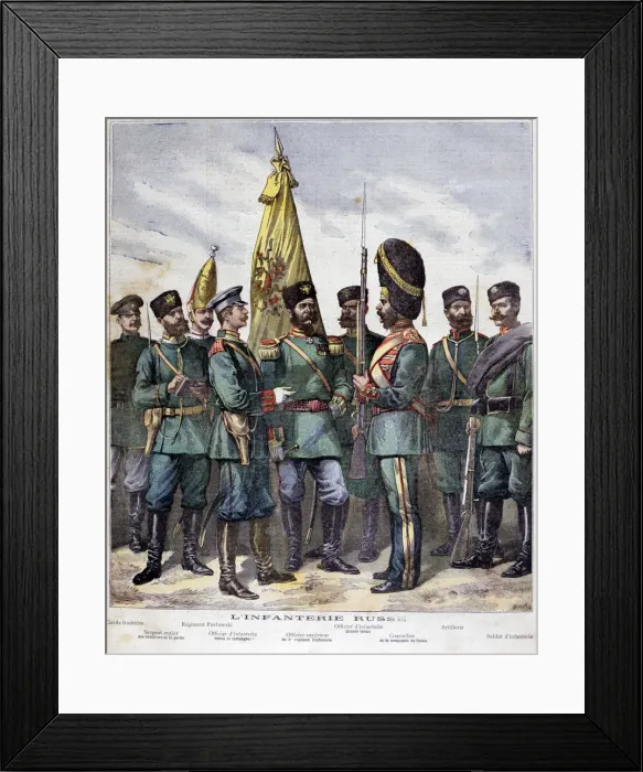 Framed Print : Russian infantry, 1892. Artist: Henri Meyer Framed Print : Russian infantry, 1892. Artist: Henri Meyer