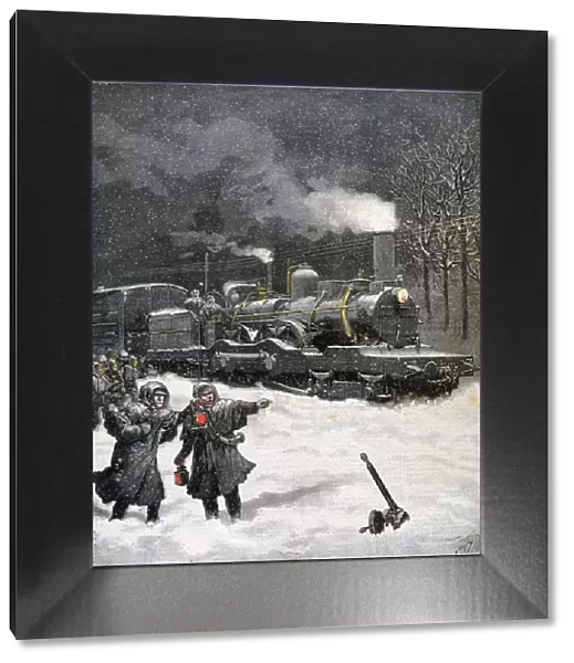 Train blocked by snow, France, 1892. Artist: Henri Meyer