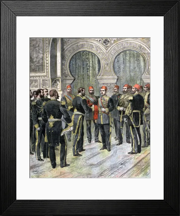 Framed Print : Return of the Grand Cordon of the Legion of Honour to the New Khedive of Egypt, 1892. Artist: Henri Meyer Framed Print : Return of the Grand Cordon of the Legion of Honour to the New Khedive of Egypt, 1892. Artist: Henri Meyer