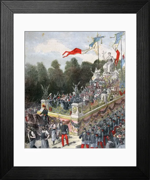 Framed Print : The float of harmony and peace, national fate, 22 September, France, 1892. Artist: Henri Meyer Framed Print : The float of harmony and peace, national fate, 22 September, France, 1892. Artist: Henri Meyer