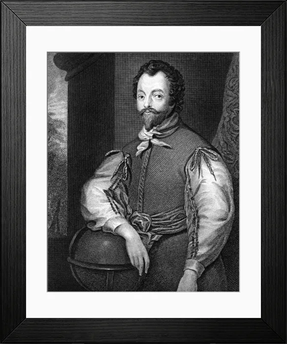 Framed Print : Sir Francis Drake, 16th century English navigator and privateer. Artist: J Cochran Framed Print : Sir Francis Drake, 16th century English navigator and privateer. Artist: J Cochran