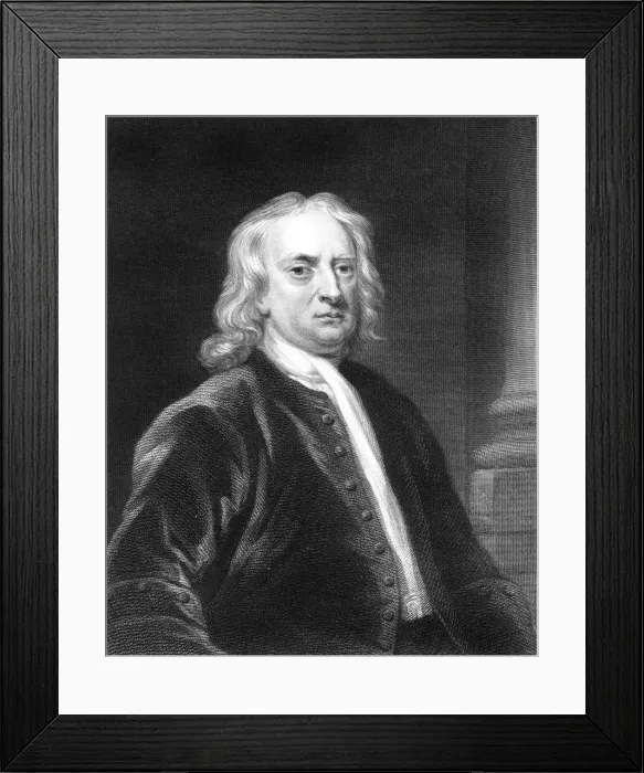 Framed Print : Isaac Newton, English mathematician, astronomer and physicist, (1818). Artist: E Scriven Framed Print : Isaac Newton, English mathematician, astronomer and physicist, (1818). Artist: E Scriven