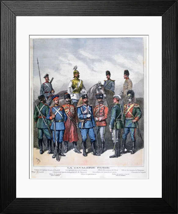 Framed Print : Russian cavalry, 1892. Artist: Henri Meyer Framed Print : Russian cavalry, 1892. Artist: Henri Meyer