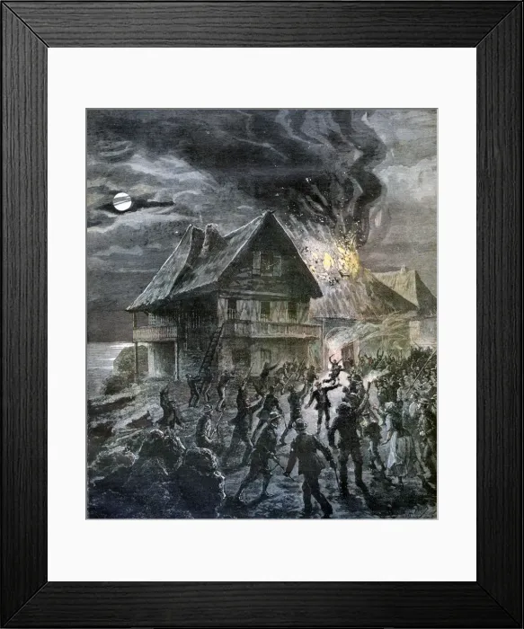 Framed Print : The Revolt on the Island of Sercq, 1892. Artist: Henri Meyer Framed Print : The Revolt on the Island of Sercq, 1892. Artist: Henri Meyer