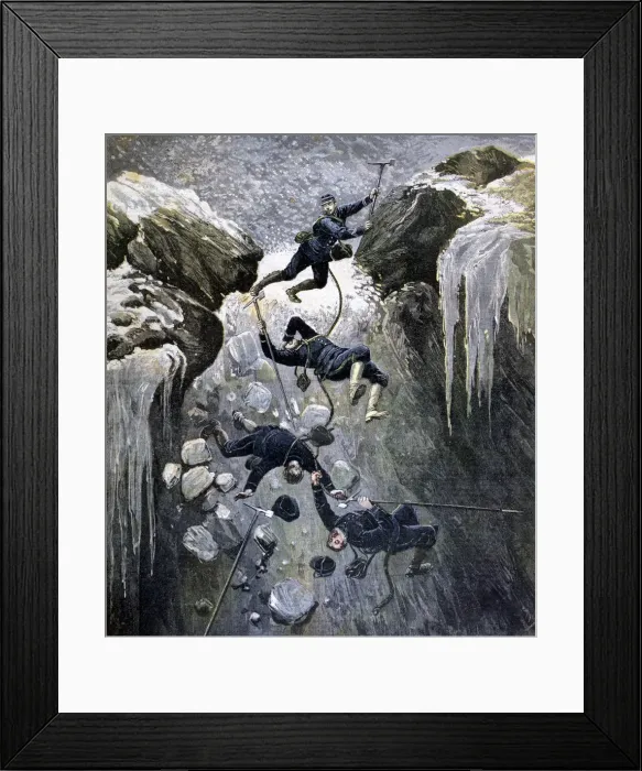Framed Print : A Terrible Accident in the Alps, 1892. Artist: Henri Meyer Framed Print : A Terrible Accident in the Alps, 1892. Artist: Henri Meyer