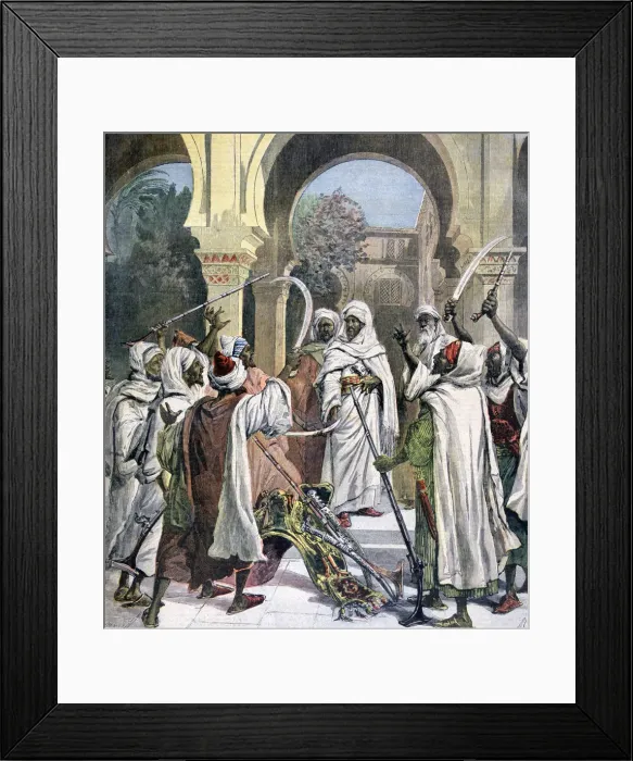 Framed Print : The Tribal Chiefs Swearing Fidelity to the Sultan of Morocco, 1892. Artist: Henri Meyer Framed Print : The Tribal Chiefs Swearing Fidelity to the Sultan of Morocco, 1892. Artist: Henri Meyer
