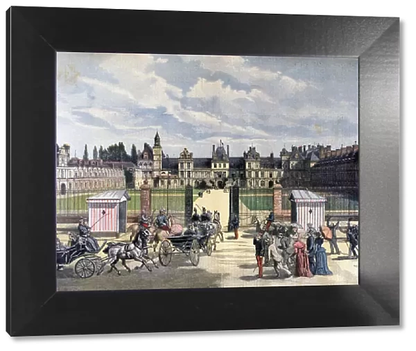 Arrival of the president of the Republique, Chateau de Fontainebleau, 1892. Artist: Henri Meyer