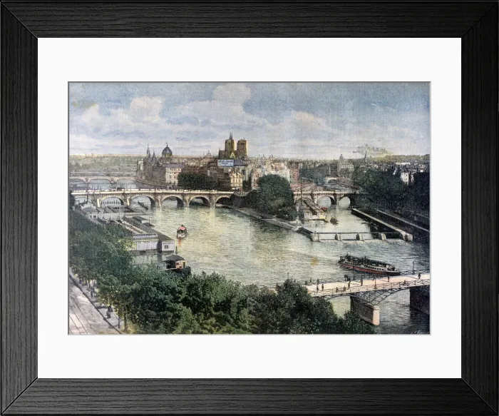 Framed Print : View of Paris, 1892. Artist: Henri Meyer Framed Print : View of Paris, 1892. Artist: Henri Meyer