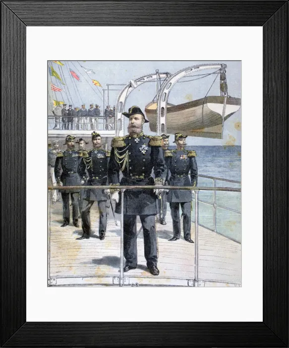 Framed Print : Russian Admiral Avellan on board the cruiser Emperor Nicholas I, 1893 Framed Print : Russian Admiral Avellan on board the cruiser Emperor Nicholas I, 1893