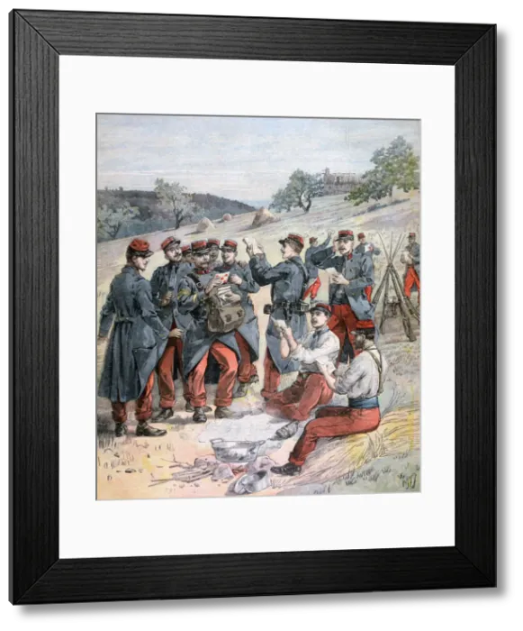 Framed Print : Mail delivery before the grand military manoeuvers, 1893. Artist: Henri Meyer