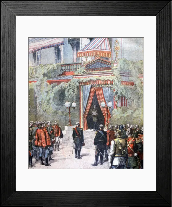 Framed Print : Announcement on the health of Tsar Alexander of Russia, Livadia Palace, St Petersburg, Russia, 1894. Artist: Henri Meyer Framed Print : Announcement on the health of Tsar Alexander of Russia, Livadia Palace, St Petersburg, Russia, 1894. Artist: Henri Meyer