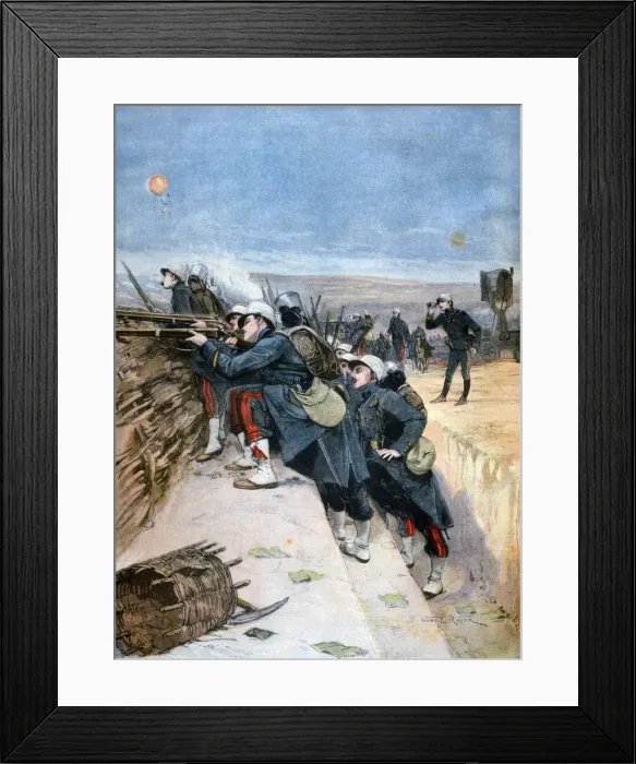 Framed Print : French soldiers on trench warfare manoeuvres, 1894. Artist: Lionel Noel Royer Framed Print : French soldiers on trench warfare manoeuvres, 1894. Artist: Lionel Noel Royer
