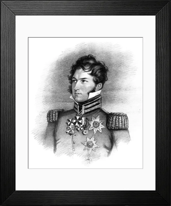 Framed Print : Prince Leopold George Christian Frederick of Saxe-Coburg-Saalfeld, 1816. Artist: Henry Meyer Framed Print : Prince Leopold George Christian Frederick of Saxe-Coburg-Saalfeld, 1816. Artist: Henry Meyer