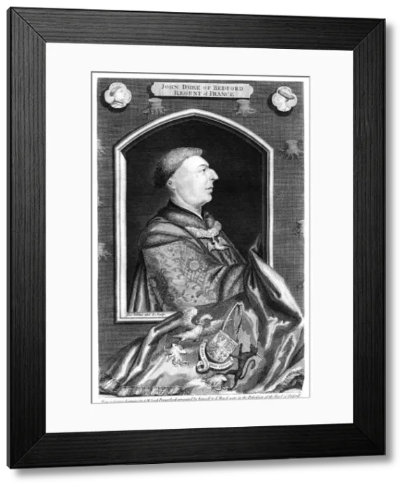 Framed Print : John of Lancaster, 1st Duke of Bedford, (18th century). Artist: George Vertue Framed Print : John of Lancaster, 1st Duke of Bedford, (18th century). Artist: George Vertue