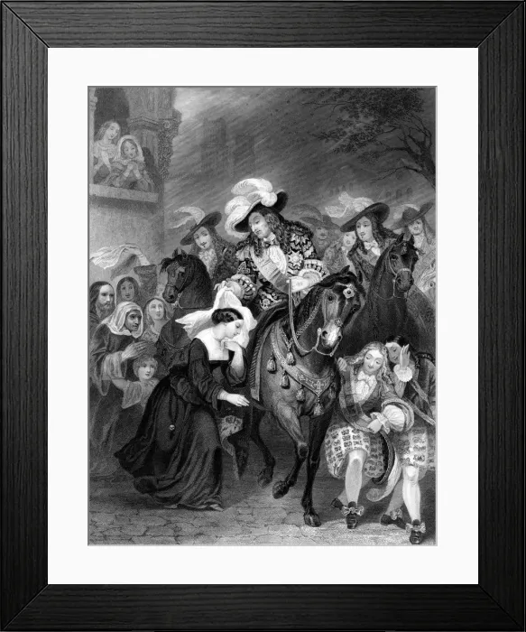 Framed Print : Louis XIV and the Sister of Charity. Artist: GH Adcock Framed Print : Louis XIV and the Sister of Charity. Artist: GH Adcock
