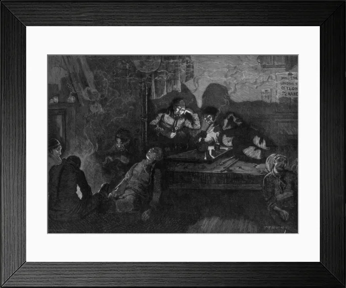 Framed Print : Opium smoking in the East End of London, 1874. Artist: WB Murrey
