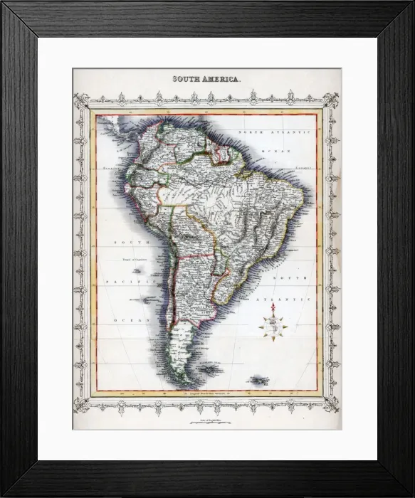 Framed Print : Map of South America Framed Print : Map of South America