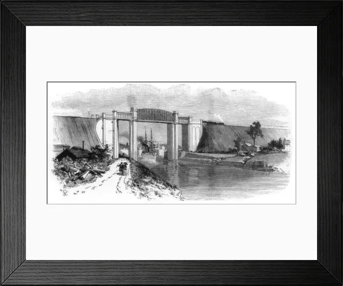 Framed Print : The Latchford Viaduct, Manchester Ship Canal, 1894 Framed Print : The Latchford Viaduct, Manchester Ship Canal, 1894