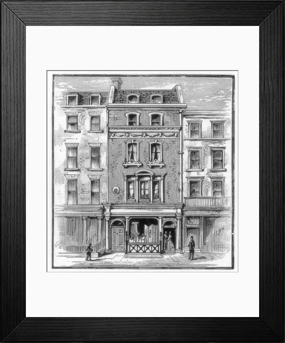 Framed Print : Lord Byrons birthplace, Holles Street, Cavendish Square, London, 1888 Framed Print : Lord Byrons birthplace, Holles Street, Cavendish Square, London, 1888