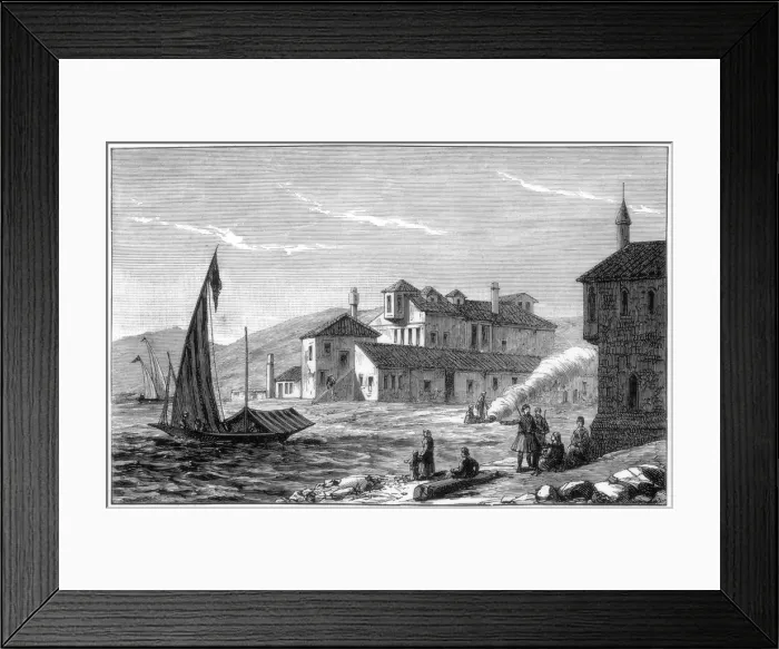 Framed Print : Where Lord Byron died, Missolonghi, Greece, 1888 Framed Print : Where Lord Byron died, Missolonghi, Greece, 1888