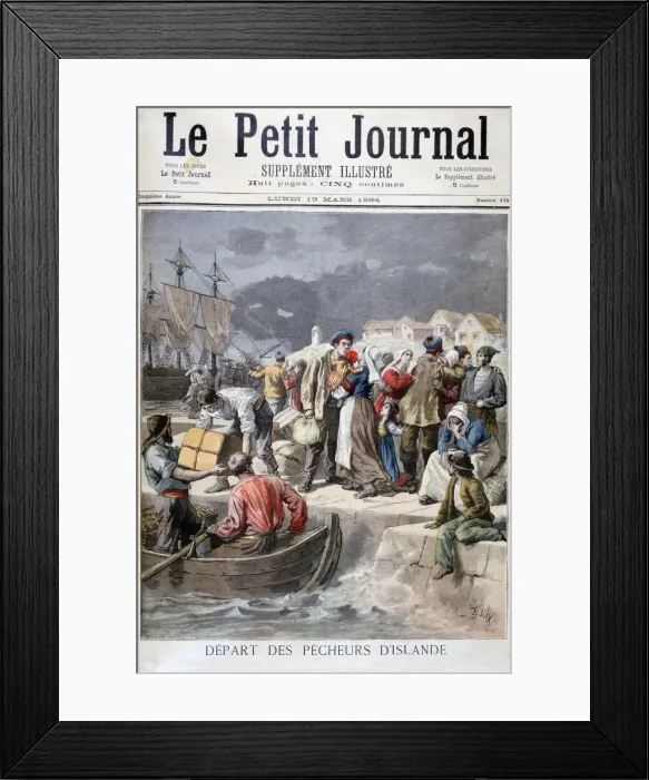Framed Print : Departure of the Icelandic fishermen, 1894. Artist: Frederic Lix Framed Print : Departure of the Icelandic fishermen, 1894. Artist: Frederic Lix