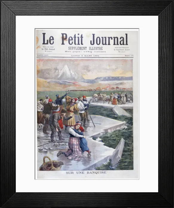 Framed Print : People stranded on ice floes, Finland, 1894 Framed Print : People stranded on ice floes, Finland, 1894