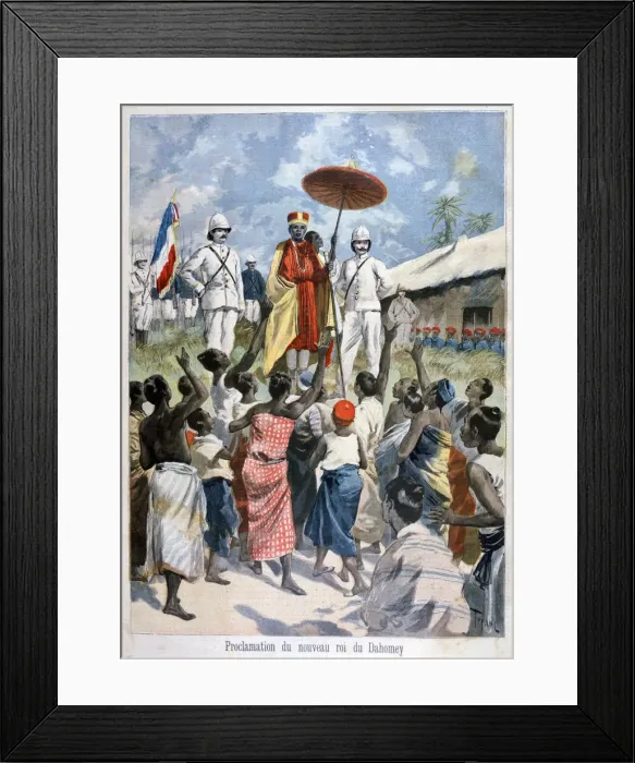 Framed Print : Proclamation of the new King of Dahomey, 1894. Artist: Oswaldo Tofani Framed Print : Proclamation of the new King of Dahomey, 1894. Artist: Oswaldo Tofani