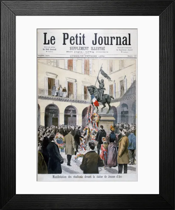 Framed Print : The laying of wreaths by students at the statue of Joan of Arc, Paris, 1894 Framed Print : The laying of wreaths by students at the statue of Joan of Arc, Paris, 1894